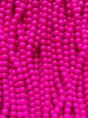 Painted Glass Round Bead Strands, Hot pink Jade Glass Beads Strands, Circle Round Hot Pink 8mm, sale clearance beads 100pcs/strand