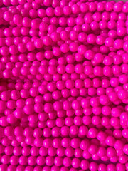 Painted Glass Round Bead Strands, Hot pink Jade Glass Beads Strands, Circle Round Hot Pink 8mm, sale clearance beads 100pcs/strand