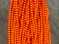 Painted Glass Round Bead Strands, Shocking Orange Jade Glass Beads Strands, Circle Round Orange 8mm, sale clearance beads 100pcs/strand