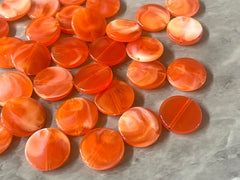 Clementine orange circles, 21mm orange beads, round beads, halloween jewelry big orange beads, chunky craft supplies for wire bangle jewelry