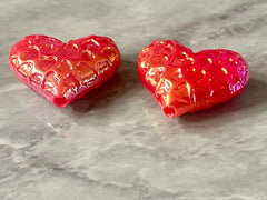 Hearts in Heart 30mm acrylic beads, Red chunky craft supplies wire bangle jewelry making love beads heart jewelry Valentine’s Day love