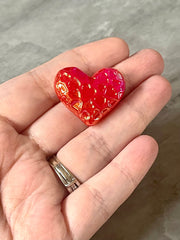 Hearts in Heart 30mm acrylic beads, Red chunky craft supplies wire bangle jewelry making love beads heart jewelry Valentine’s Day love