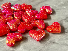 Hearts in Heart 30mm acrylic beads, Red chunky craft supplies wire bangle jewelry making love beads heart jewelry Valentine’s Day love