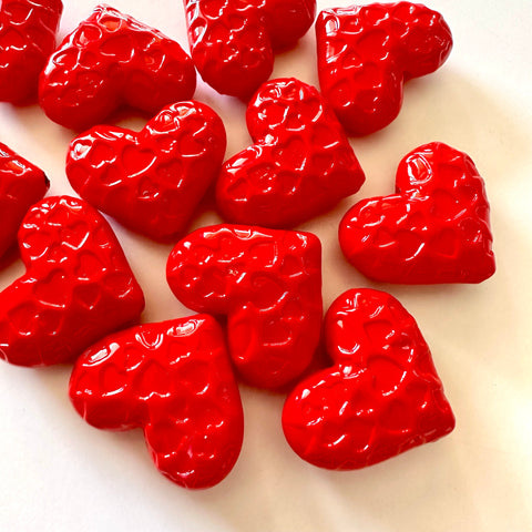 Hearts in Heart 30mm acrylic beads, Red chunky craft supplies wire bangle jewelry making love beads heart jewelry Valentine’s Day love