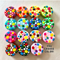 Rainbow Cobblestone Circle beads, chunky craft supplies wire bangle making round resin jewelry pen girls bubblegum pink black white 22mm