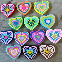 Heart Focal Point 30mm acrylic beads, chunky craft supplies wire bangle jewelry making, love pen beads jewelry Valentines slider 3D Pop Art