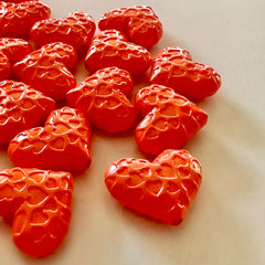 Hearts in Heart 30mm acrylic beads, Orange Resin shimmer chunky craft supplies wire bangle jewelry making love jewelry Valentine’s Day love