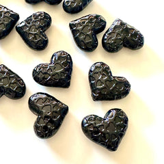 Hearts in Heart 30mm acrylic beads, Black chunky craft supplies wire bangle jewelry making love beads heart jewelry Valentine’s Day love