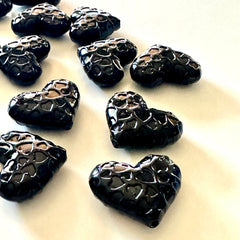 Hearts in Heart 30mm acrylic beads, Black chunky craft supplies wire bangle jewelry making love beads heart jewelry Valentine’s Day love