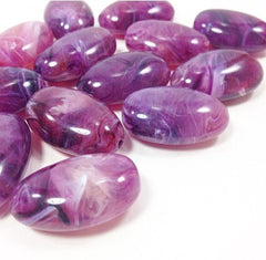 Gorgeous Dark Purple Swirl acrylic beads - chunky craft supplies for jewelry making, 1.2 Inches Long, Purple jewelry, purple beads, purple