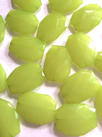 Lime Green 35x24mm large slab faceted acrylic bracelet new necklace bangle 35mm - Swoon & Shimmer - 1