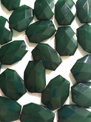 Forest Green 35x24mm large slab faceted bracelet necklace bangle emerald dark - Swoon & Shimmer - 3