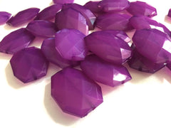 Purple 35x24mm large slab faceted acrylic bracelet new necklace bangle 35mm new - Swoon & Shimmer - 2