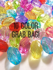 Grab Bag! Radiant Collection in 10 Colors - 30mm Faceted Acrylic Ovals - Swoon & Shimmer - 3