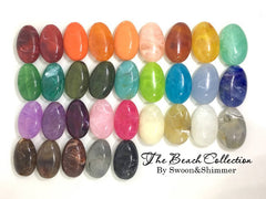 32mm Oval Gemstone Beads, The acrylic chunky craft supplies for wire bangle or jewelry making, statement necklace, round colorful beads, The Beach Collection,