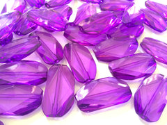 Large PURPLE Gem Stone Beads - Acrylic Beads that look like stained glass for Jewelry Making-Necklaces, Bracelets, or Earrings! 45x25mm Stone - Swoon & Shimmer - 2