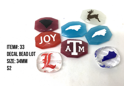 Sale Item #33 Decal Bead Lot