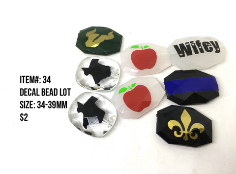 Sale Item #34 Decal Bead Lot