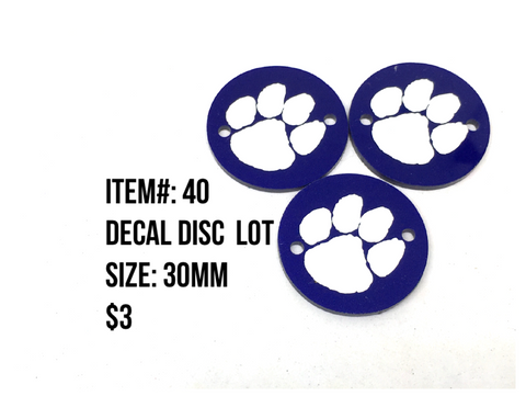 Sale Item #40 Decal Disc Lot