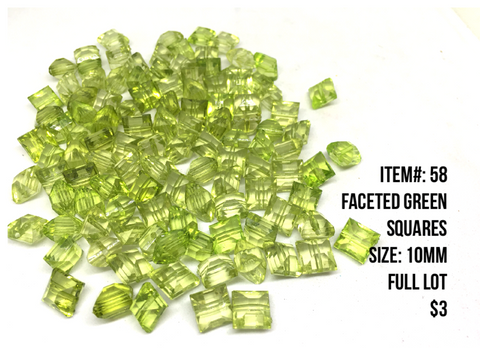 Sale Item #58 Faceted Green Lot