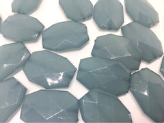 Spring Storm 35x24mm Dark Gray Large faceted acrylic nugget beads