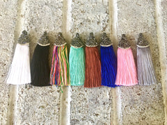 Long Bejeweled Silk Tassels, tassel earrings, Bejeweled Tassels, 3.25 Inch 85mm Tassel, tassel jewelry, tassel necklace, colorful tassels