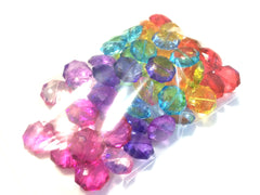Sale! Multi Color Grab Bag - Large Translucent Beads - 21mm Faceted circle round Bead - FLAT RATE SHIPPING - Jewelry Making - Wire Bangles - Swoon & Shimmer - 2