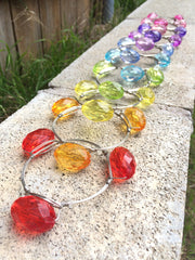 Grab Bag! Radiant Collection in 10 Colors - 30mm Faceted Acrylic Ovals - Swoon & Shimmer - 2