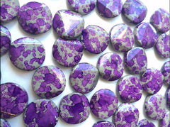 Freckled PURPLE Beads - Circular 26x26mm Large faceted acrylic nugget beads for bangle or jewelry making - Swoon & Shimmer - 2