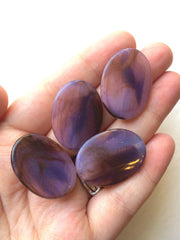 Purple Brown Ombré Oval Beads - Nugget Bead - Dinosaur Egg Crackle bead - FLAT RATE SHIPPING 30mmx22mm Acrylic big beads