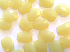 XL Lemon faceted beads, acrylic beads jewelry making, 39mm medium yellow, chunky yellow beads, big yellow beads, wire bangles or bracelets