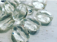 31x24mm Clear Faceted Slab Nugget Beads, Beads for Bangle Making or Jewelry Making, tramsparent beads, chunky beads, statement beads