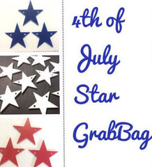 4th of July Grab Bag - Sets of 3 - Acrylic 37mm Stars in Red, White, and Blue - Acrylic blanks - America Independance Day