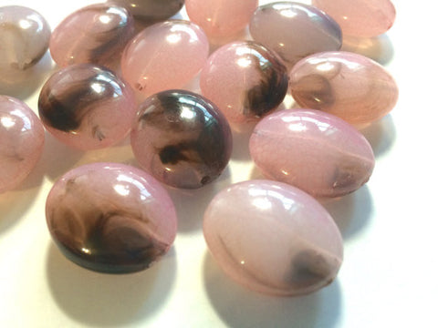 Pink Brown Ombre beads, blush pink 25mm egg / nugget Bead, acrylic beads, glass beass, bangle beads, pink jewelry, pink bracelet, pink