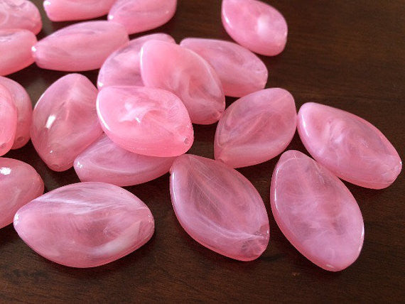 Blush Pink Beads, The Marquise Collection, pink beads, 30x21mm Beads, blush beads, big acrylic beads, blush jewelry, pink bracelet necklace