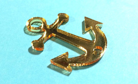 Gold anchor 2 Holes jewelry making, wire bangle bracelet, acrylic blanks, handmade beads, necklace earrings, anchor jewelry, anchor bangle