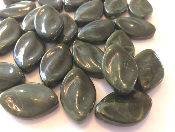 Olive Green Beads, The Marquise Collection, jewelry beads, 30x21mm Beads, bangle beads, big acrylic beads, green jewelry, green beads