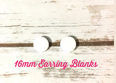 Acrylic Earring Blanks, White Acrylic, 16mm earring circles, monogram jewelry, monogram earrings, acrylic blanks, circular earrings, acrylic circles cut