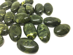 Green Beads, Olive Beads, 32mm Oval Gemstone Beads, The acrylic chunky craft supplies for wire bangle or jewelry making, statement necklace, round colorful beads, The Beach Collection,