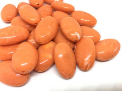 Orange Beads, Tangerine Beads, 32mm Oval Gemstone Beads, The acrylic chunky craft supplies for wire bangle or jewelry making, statement necklace, round colorful beads, The Beach Collection,