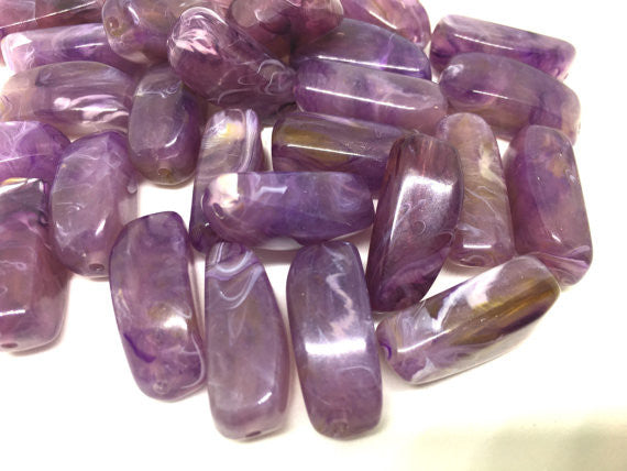 Purple Beads, The Sprinkle Collection, 27mm Beads, Rectangle Beads, Log Beads, Bangle Beads, Bracelet Beads, Colorful Beads, necklace beads, acrylic beads