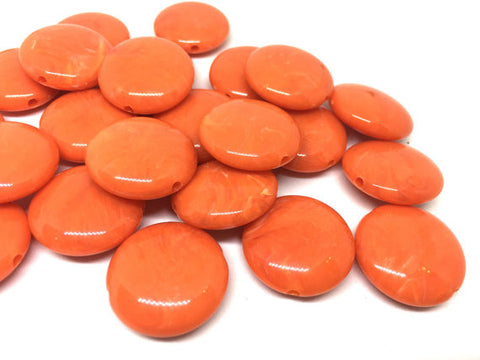 Orange Beads, The Eclipse Collection, 23mm Beads, circular acrylic beads, bracelet necklace earrings, jewelry making, bangle