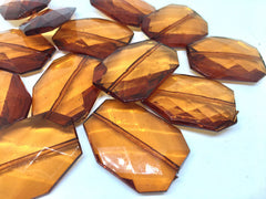 CARAMEL BROWN Faceted 39mm acrylic beads, brown beads, big brown beads, plastic chunky craft supplies for wire bangle or jewelry making