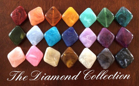 The Diamond Collection, 32mm Beads, big acrylic beads, multi color jewelry, bracelet necklace earrings, jewelry making, acrylic beads