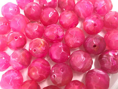 16mm Faceted Pink Beads, big acrylic beads, bracelet beads, necklace beads, acrylic bangle beads, pink jewelry, pink beads, pink bangle