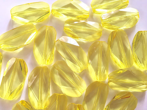 Large Sunflower Yellow Gem Stone Beads - Acrylic Beads, Jewelry Making, Necklaces, Bracelets, or Earrings, 45mm beads, yellow beads