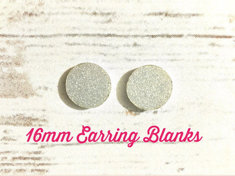 Acrylic Earring Blanks, Silver Glitter Acrylic, 16mm earring circles, monogram jewelry, monogram earrings, acrylic blanks, circular earrings, acrylic circles cut