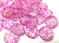 PINK Circular Acrylic Beads, 20mm Beads, pink beads, pink jewelry, Dinosaur Egg crackle beads, pink bracelet, statement necklace wire bangle
