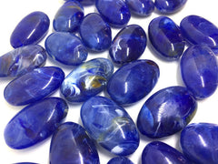 Dark Blue Beads, Blue Beads, 32mm Oval Gemstone Beads, The acrylic chunky craft supplies for wire bangle or jewelry making, statement necklace, round colorful beads, The Beach Collection,