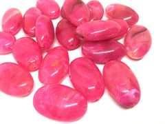 Pink Beads, 32mm Oval Gemstone Beads, The acrylic chunky craft supplies for wire bangle or jewelry making, statement necklace, round colorful beads, The Beach Collection,